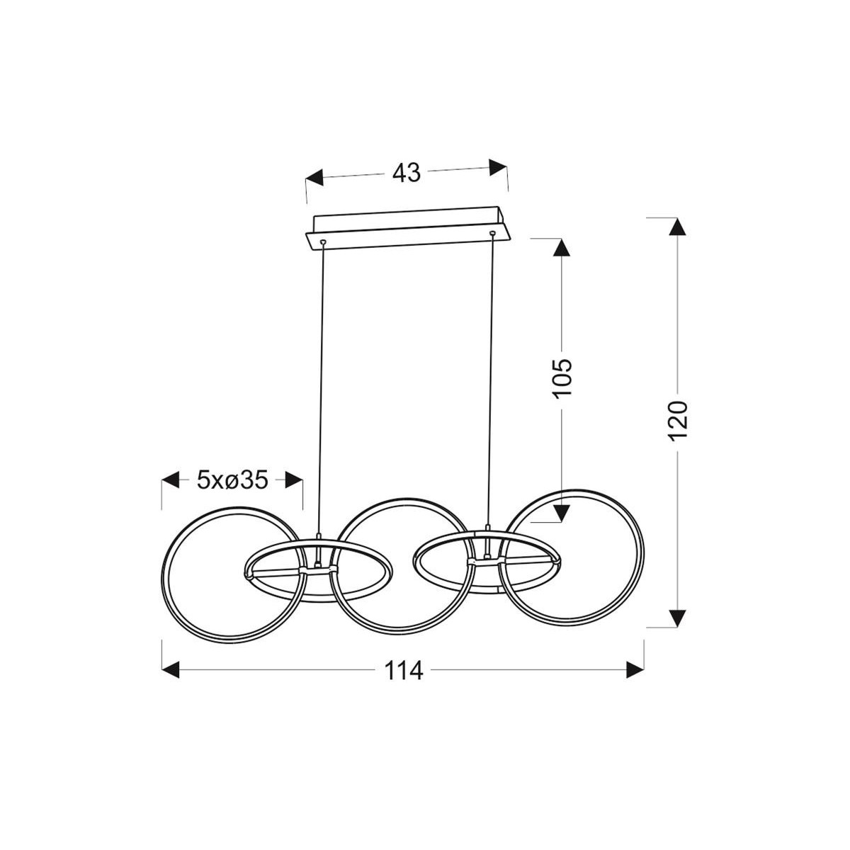 Candellux KOS A0022-350 xLED - 4000 lm - 60W LED - 4000K