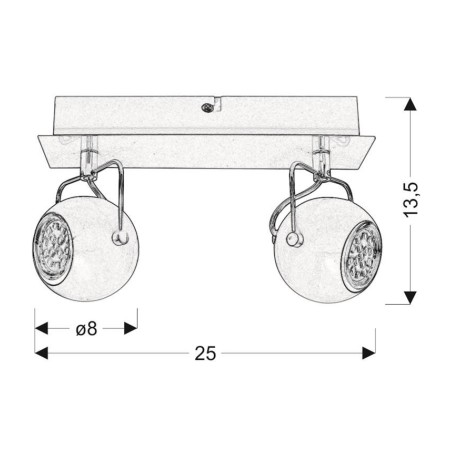 Candellux LISTWA 92-25012-Z xGU10 - 2X3W LED