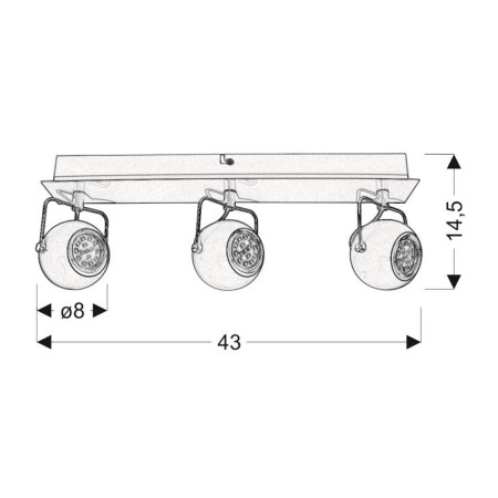 Candellux LISTWA 93-25029-Z xGU10 - 3X3W LED