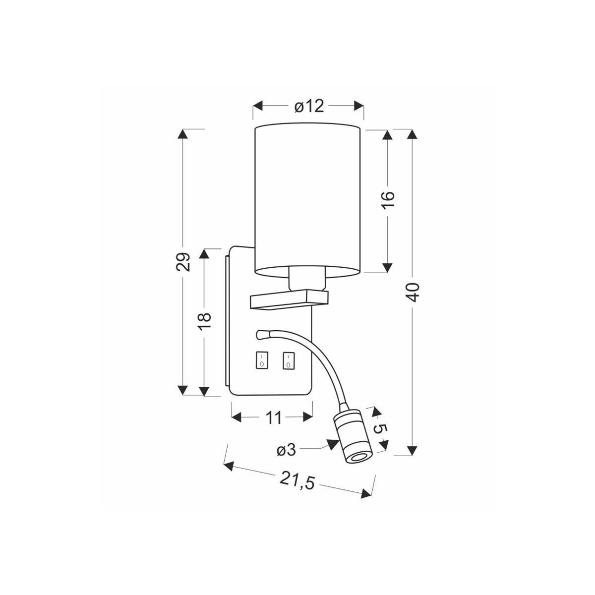 Candellux MAGNUM 21-75673 2xE27 - 200 lm - E27+3W LED - 3000K