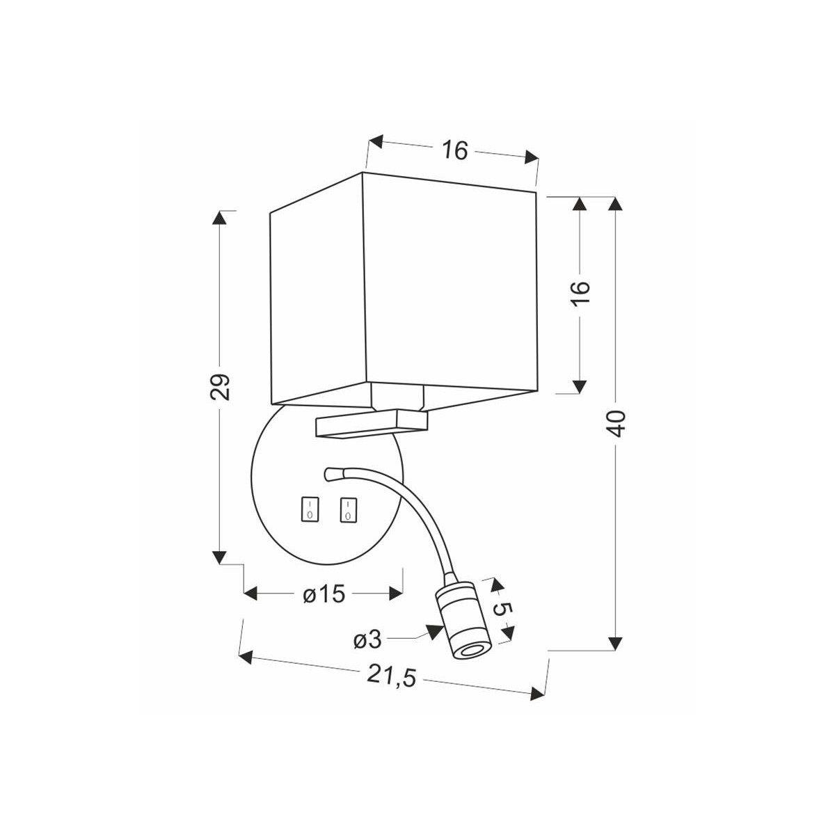 Candellux MAGNUM 21-75659 2xE27 - 200 lm - E27+3W LED - 3000K