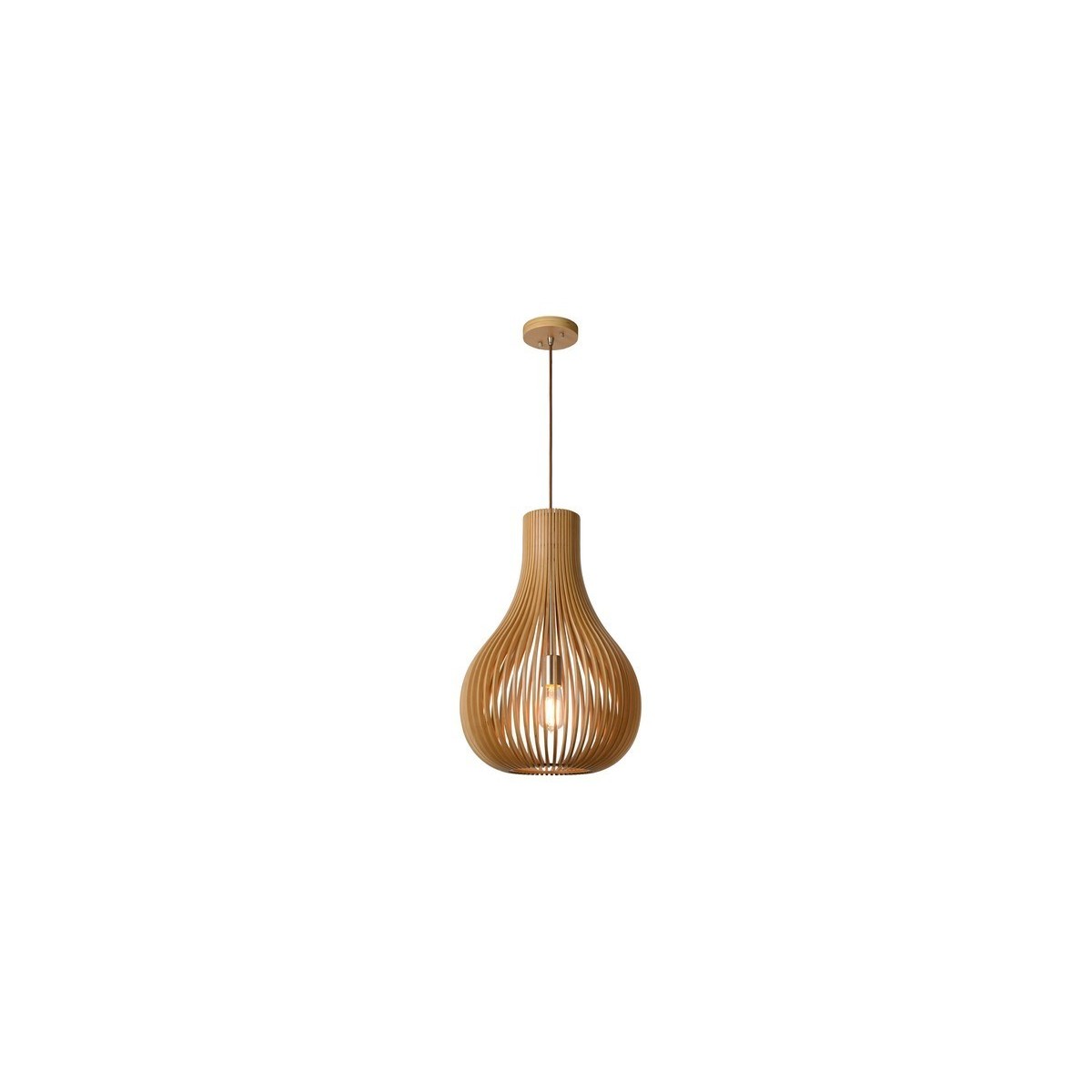 Lucide 01400/38/72 BODO - Lampa wisząca - 38 cm - 1xE27 - Jasne drewno