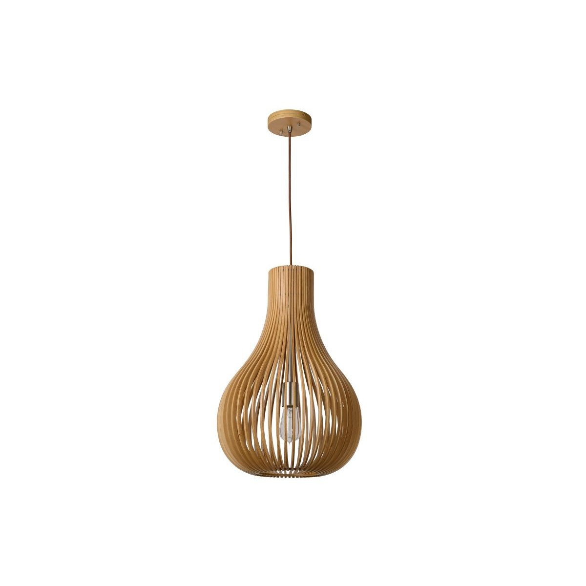 Lucide 01400/38/72 BODO - Lampa wisząca - 38 cm - 1xE27 - Jasne drewno