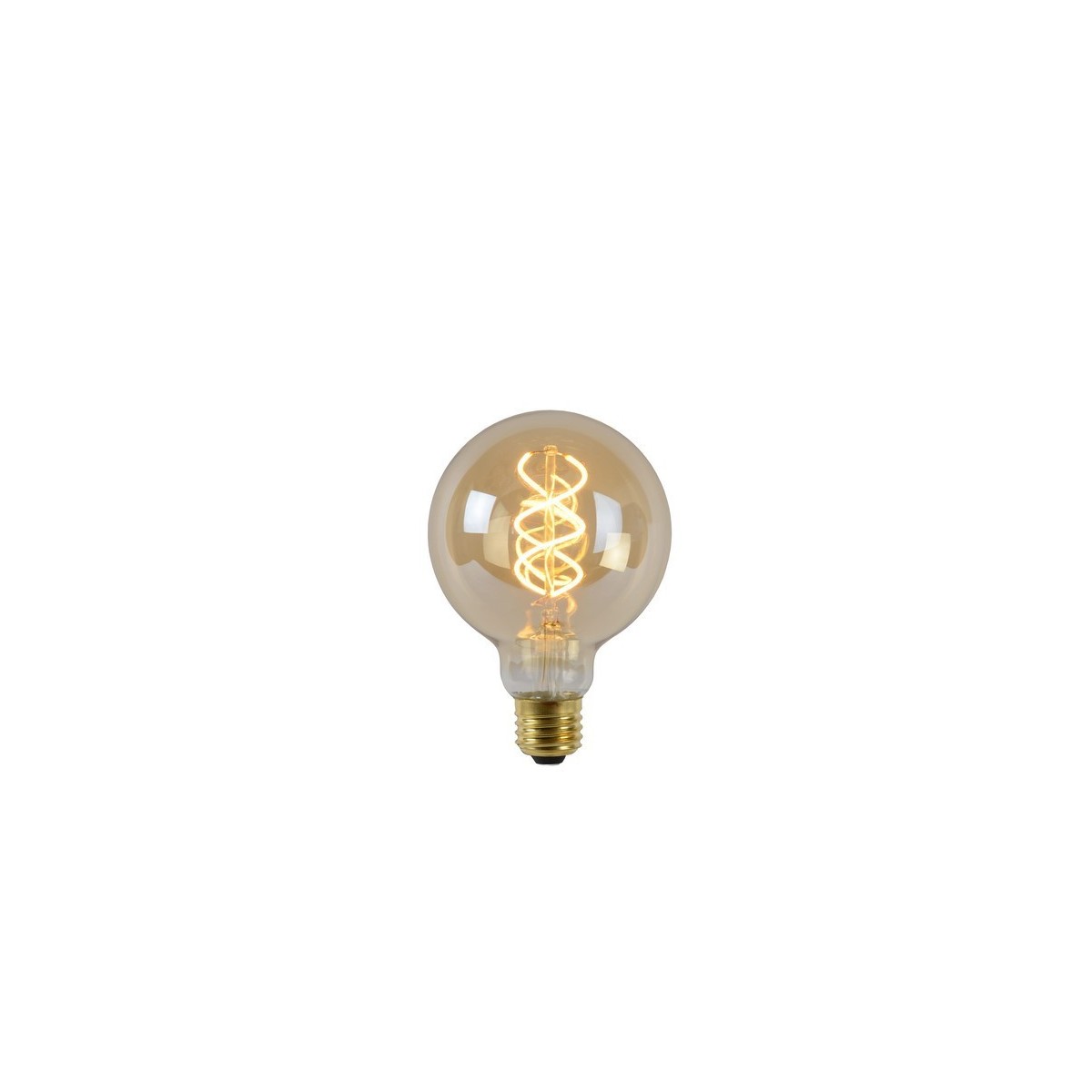 Lucide 49032/05/62 Żarówka G95 - 9.5 cm - LED Dim. - E27 - 1x4.9W 2200K - Bursztynowa