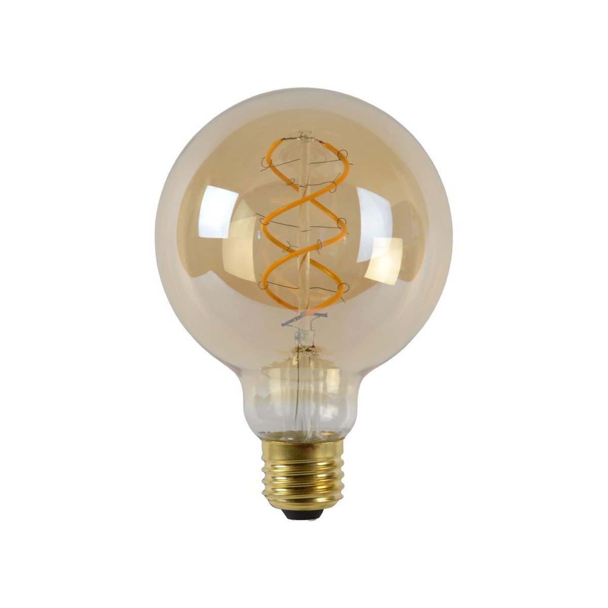 Lucide 49032/05/62 Żarówka G95 - 9.5 cm - LED Dim. - E27 - 1x4.9W 2200K - Bursztynowa
