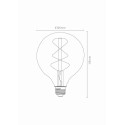 Lucide 49033/05/62 Żarówka żarnikowa G125 - 12.5 cm - LED Dim. - E27 - 1x4.9W 2200K - Bursztynowa