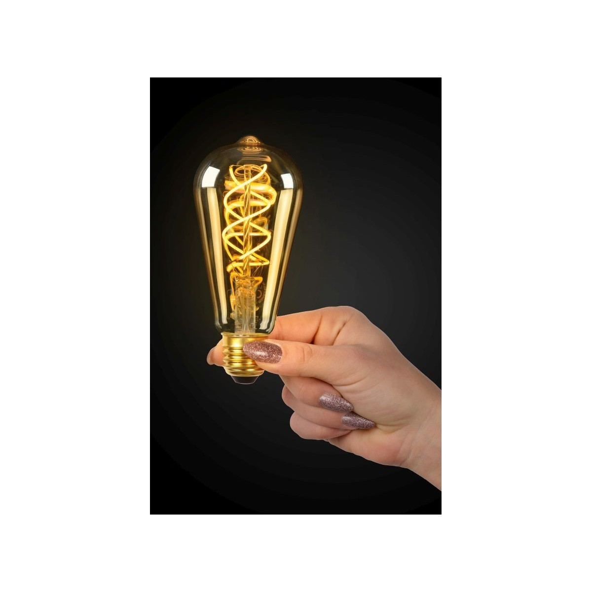 Lucide 49034/05/62 ST64 - Żarówka z żarnikiem - 6.4 cm - Ściemniacz LED - E27 - 1x4.9W 2200K - Bursztynowy