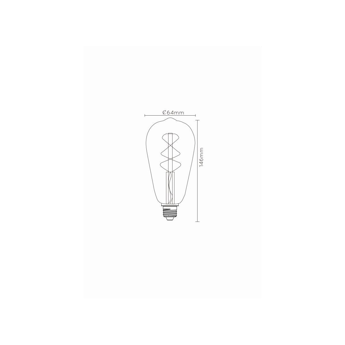 Lucide 49034/05/62 ST64 - Żarówka z żarnikiem - 6.4 cm - Ściemniacz LED - E27 - 1x4.9W 2200K - Bursztynowy