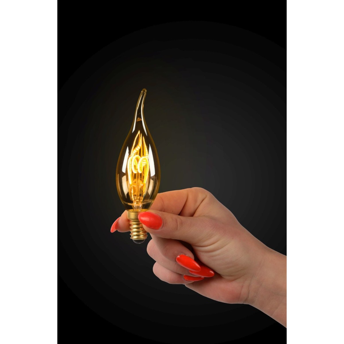 Lucide 49036/03/62 CT35 - Żarówka żarnikowa - 3.5 cm - LED Dim. - E14 - 1x3W 2200K - Bursztynowa