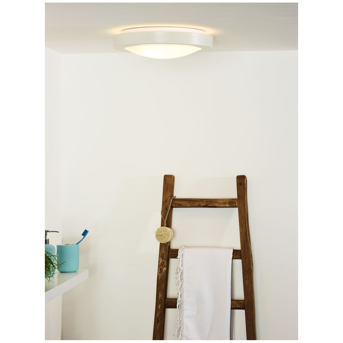 Lucide 79158/02/31 FRESH - Lampa sufitowa łazienkowa wpuszczana - 35 cm - 2xE27 - IP44 - Biała