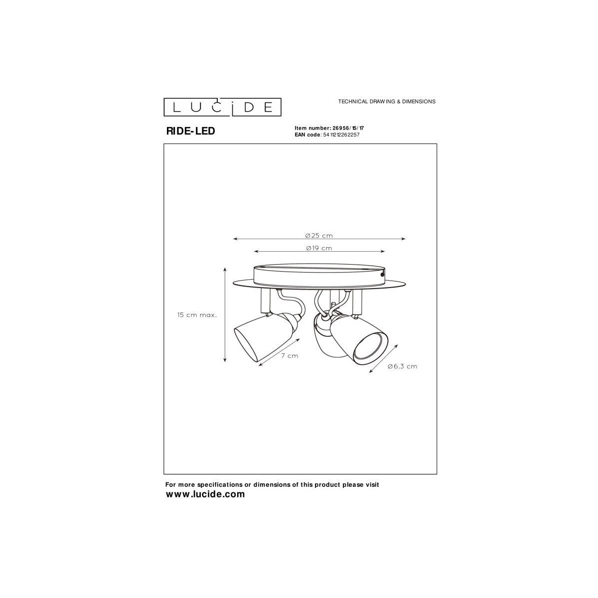 Lucide RIDE-LED 26956/15/17
