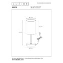 Lucide 08500/81/36 MODA - Lampa stołowa - 13 cm - 1xE27 - Szara