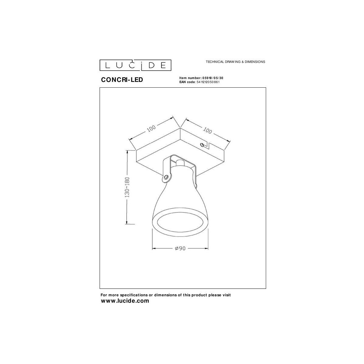 Lucide CONCRI-LED 05910/05/30