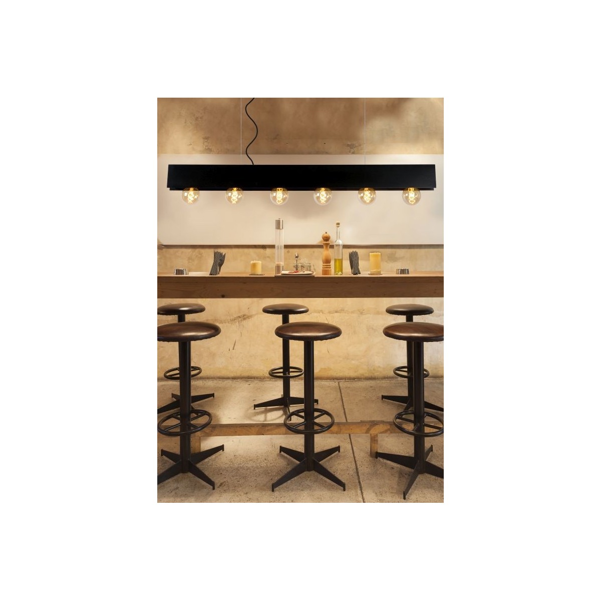 Lucide 30474/06/30 SURTUS - Lampa wisząca - 6xE27 - Czarny