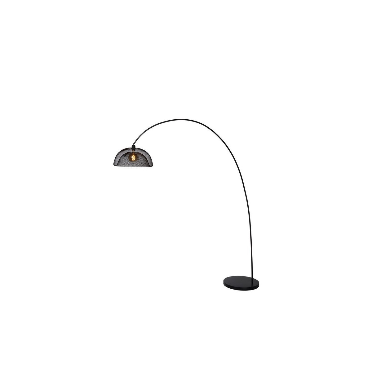 Lucide 30773/01/30 MESH - Lampa podłogowa łukowa - 1xE27 - Czarna