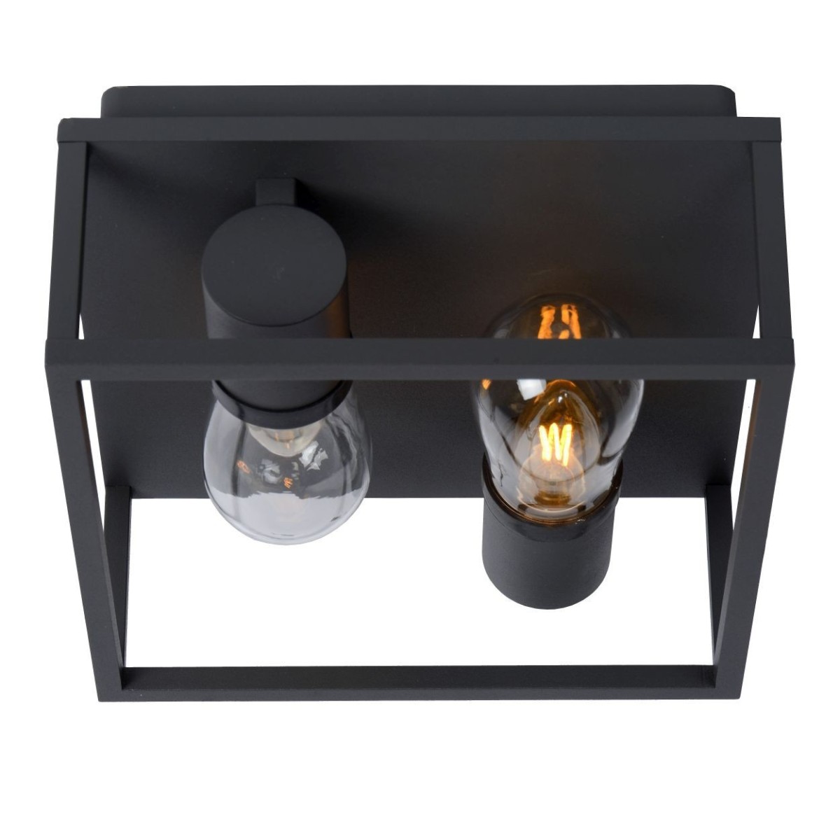 Lucide 27100/02/30 CARLYN - Lampa sufitowa łazienkowa - 2xE14 - IP54 - Czarna