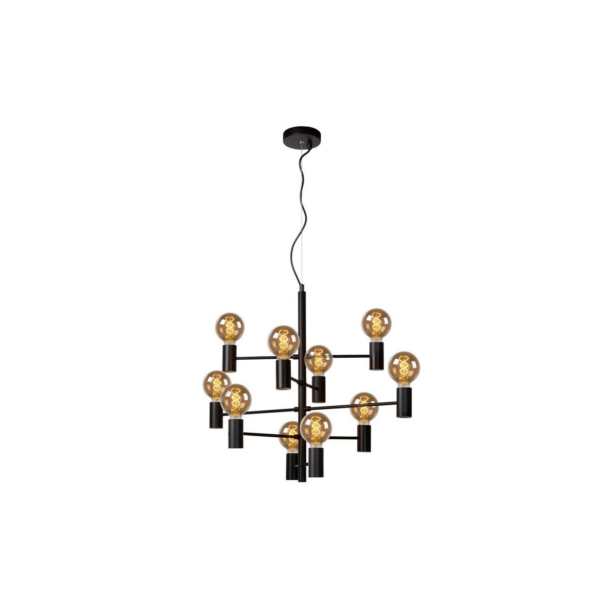 Lucide 21421/10/30 LEANNE - Lampa wisząca - 65 cm - 10xE27 - Czarna