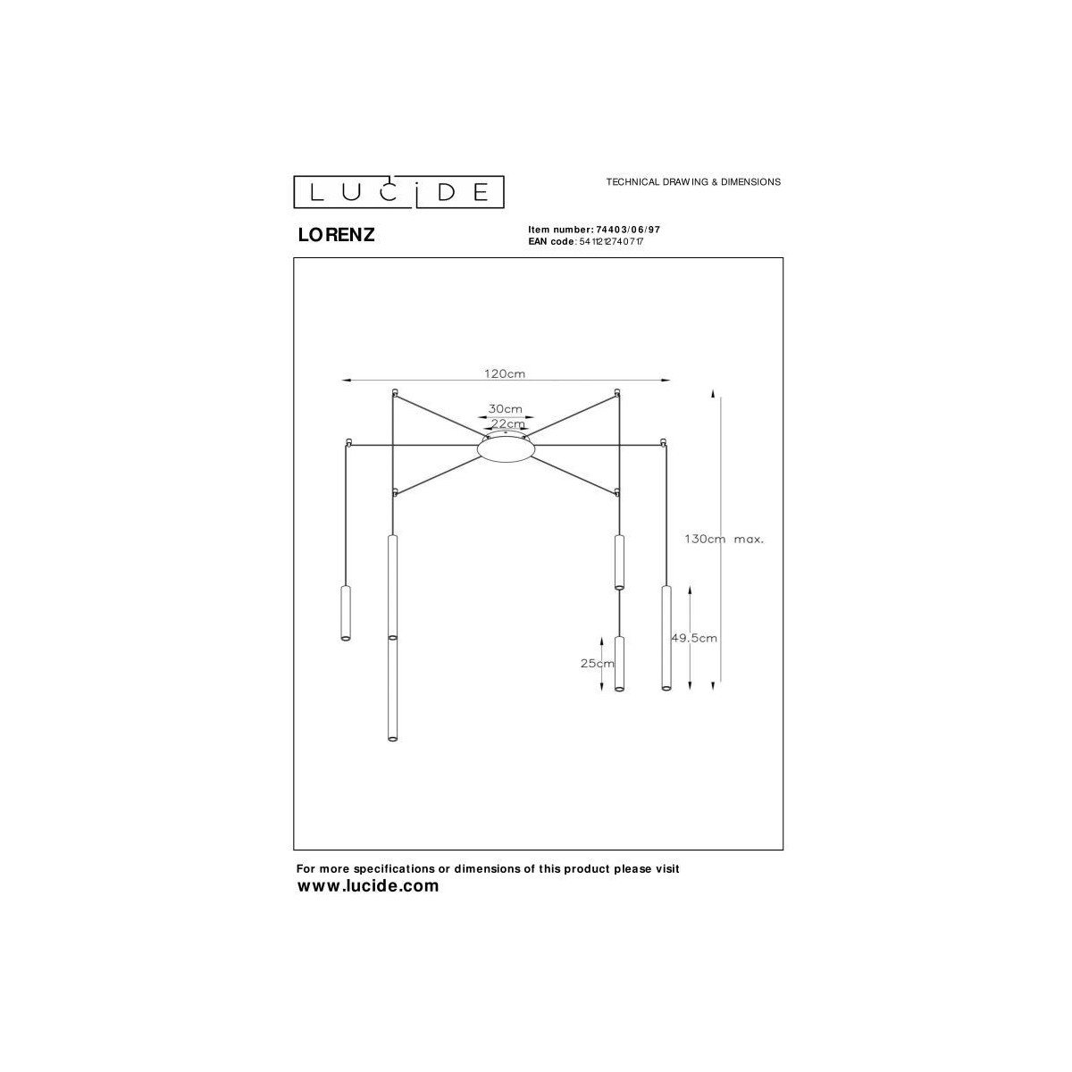 Lucide LORENZ 74403/06/97