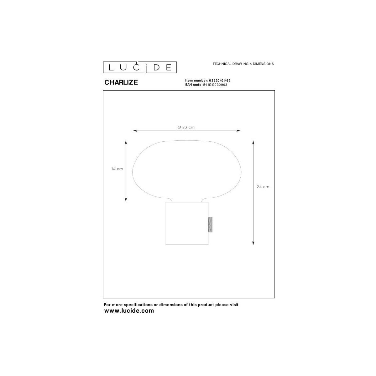 Lucide 03520/01/62 CHARLIZE - Lampa stołowa - 23 cm - 1xE27 - Zielona