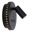 Lucide 79201/09/30 BENTJER - Lampka nocna - Kinkiet - 14 cm - LED - 3000K - Czarny