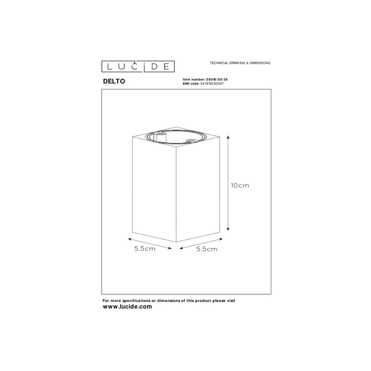 Lucide 09916/06/36 DELTO - Reflektor sufitowy - LED Ściemnialny do ciepłego - GU10 - 1x5W 2200K-3000K - Szary