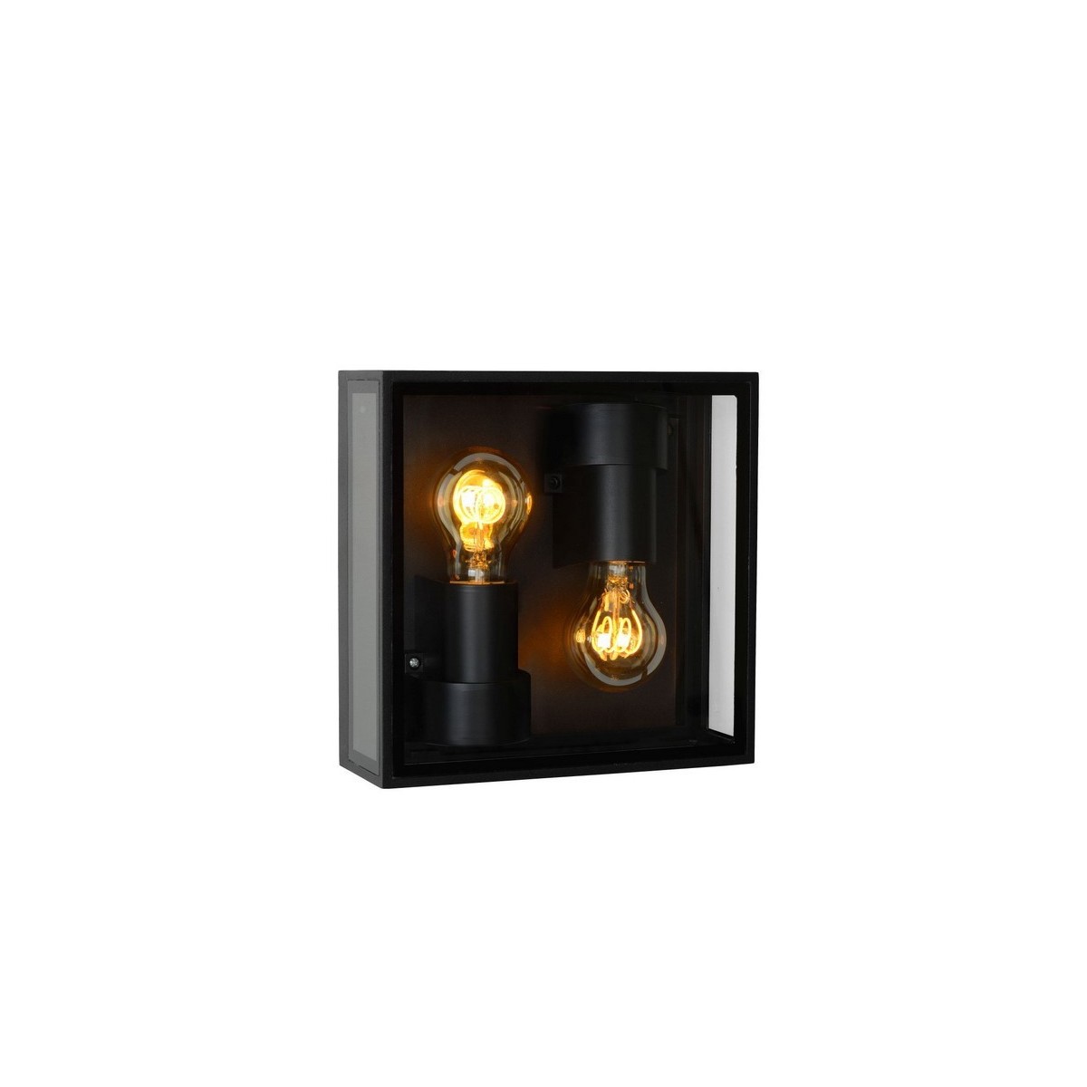 Lucide 15802/02/30 DUKAN - Lampa sufitowa wpuszczana do wewnątrz i na zewnątrz - 2xE27 - IP65 - Czarna