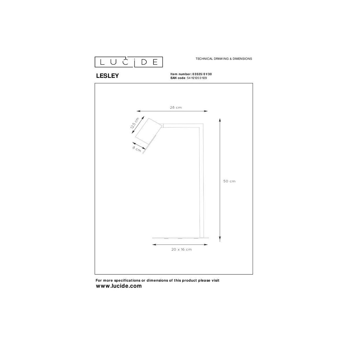 Lucide 03525/01/30 LESLEY - Lampa biurkowa - 1xGU10 - Czarna