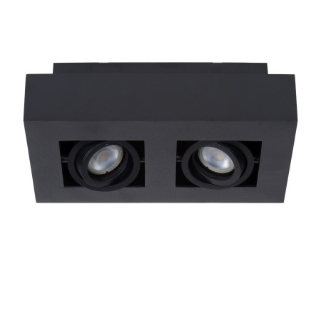 Lucide 09119/11/30 XIRAX - Reflektor sufitowy - LED Ściemnialny do ciepłego - GU10 - 2x5W 2200K-3000K - Czarny