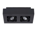 Lucide 09119/11/30 XIRAX - Reflektor sufitowy - LED Ściemnialny do ciepłego - GU10 - 2x5W 2200K-3000K - Czarny