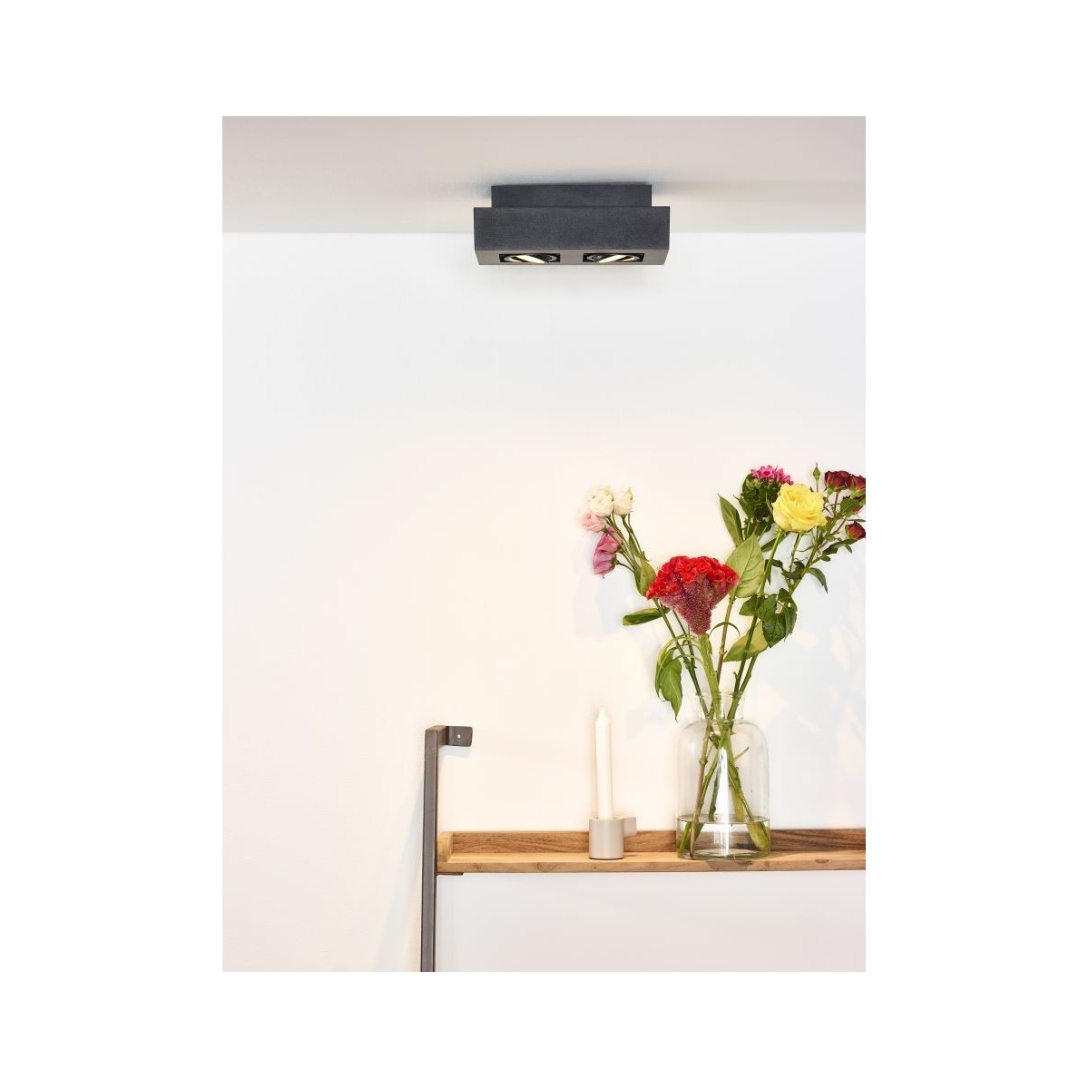 Lucide 09119/11/30 XIRAX - Reflektor sufitowy - LED Ściemnialny do ciepłego - GU10 - 2x5W 2200K-3000K - Czarny