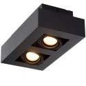 Lucide 09119/11/30 XIRAX - Reflektor sufitowy - LED Ściemnialny do ciepłego - GU10 - 2x5W 2200K-3000K - Czarny