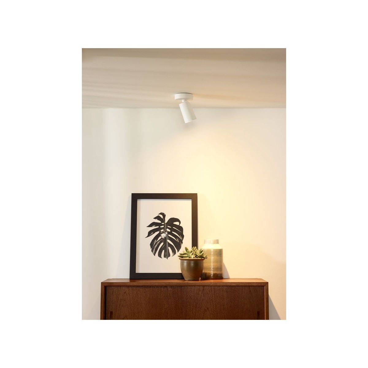 Lucide 23954/06/31 XYRUS - Reflektor sufitowy - 9 cm - LED Ściemnialny do ciepłego - GU10 - 1x5W 2200K-3000K - Biały