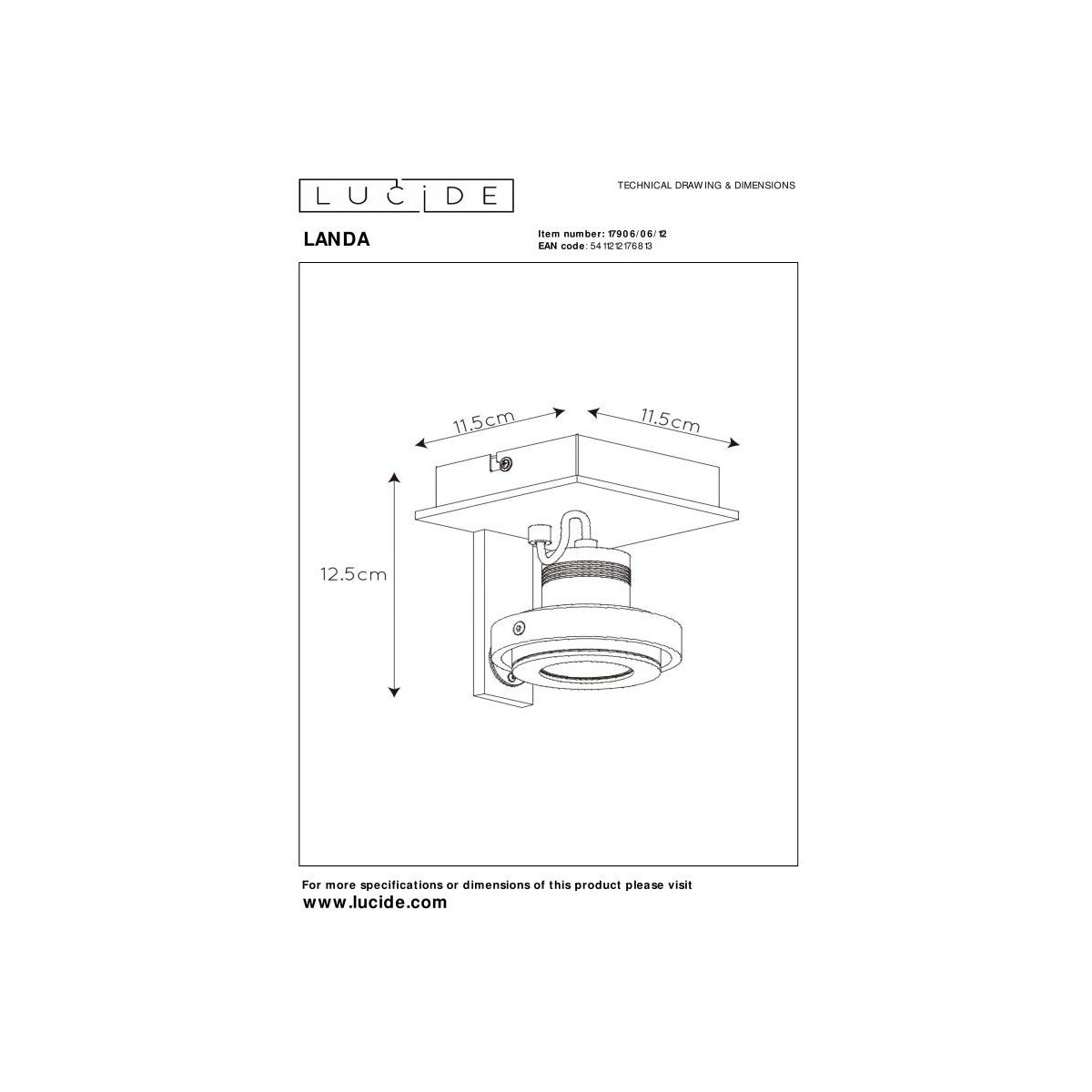 Lucide LANDA II 17906/06/12