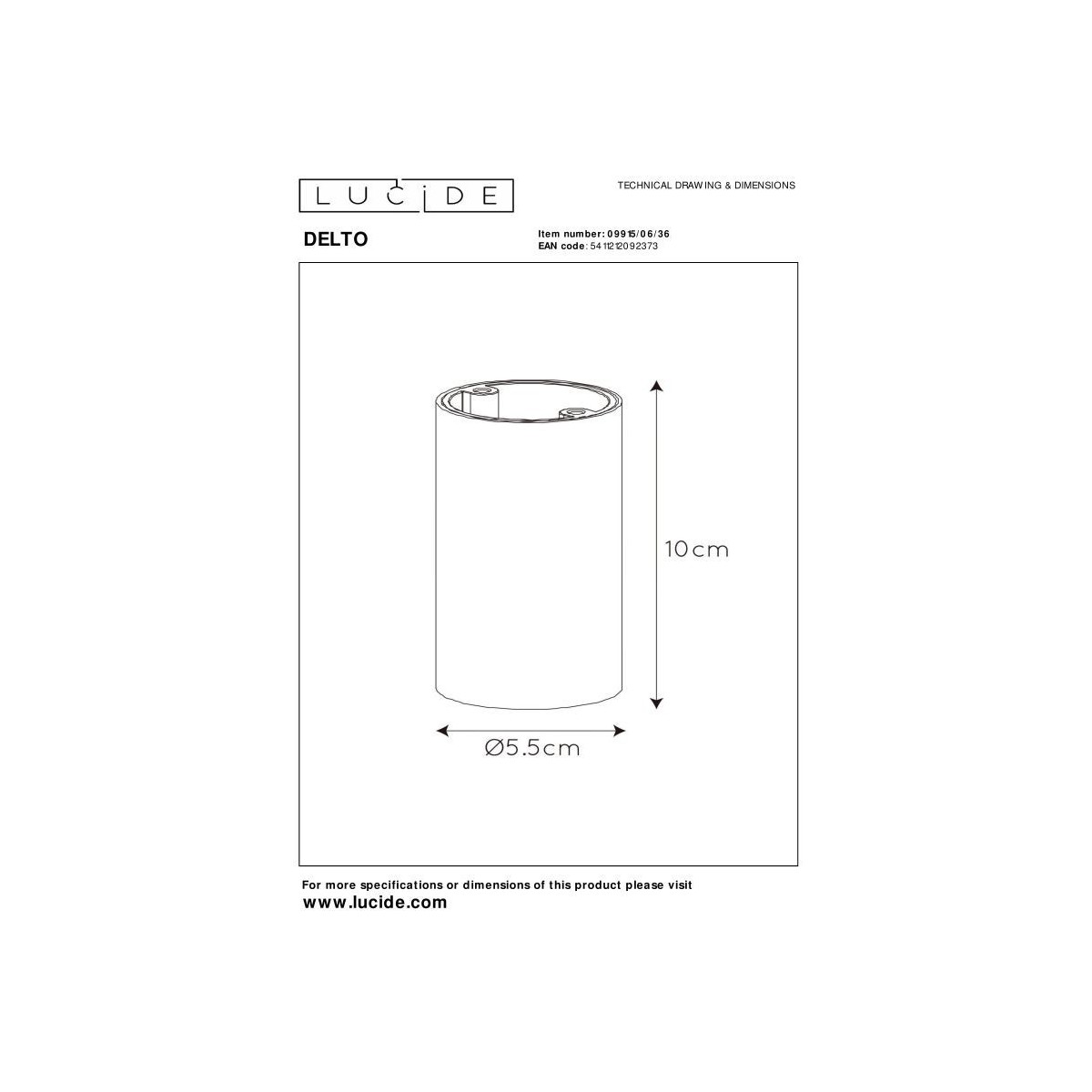 Lucide 09915/06/36 DELTO - Reflektor sufitowy - 5.5 cm - LED Ściemnialny do ciepłego - GU10 - 1x5W 2200K-3000K - Szary