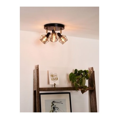 Lucide 77977/13/30 NILA - Reflektor sufitowy - 36 cm - 3xE14 - Czarny