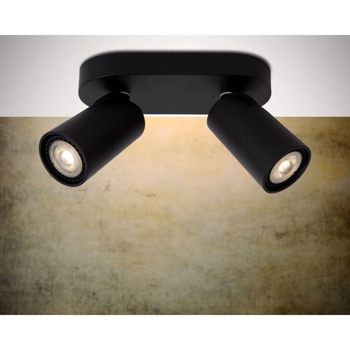 Lucide 23954/11/30 XYRUS - Reflektor sufitowy - LED Ściemnialny do ciepłego - GU10 - 2x5W 2200K-3000K - Czarny