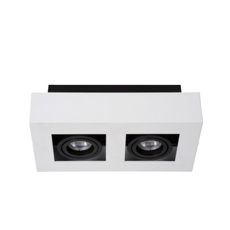 Lucide 09119/11/31 XIRAX - Reflektor sufitowy - LED Ściemnialny do ciepłego - GU10 - 2x5W 2200K-3000K - Biały