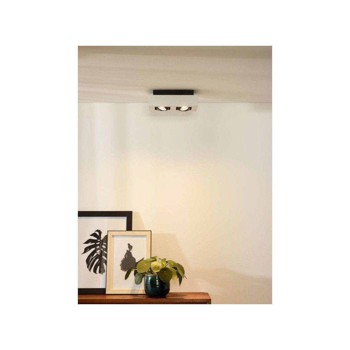 Lucide 09119/11/31 XIRAX - Reflektor sufitowy - LED Ściemnialny do ciepłego - GU10 - 2x5W 2200K-3000K - Biały