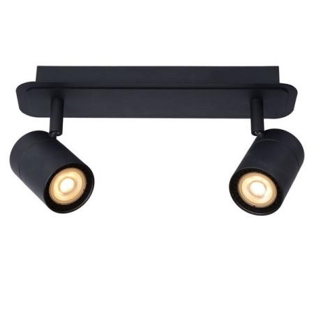 Lucide 26958/10/30 LENNERT - Reflektor sufitowy łazienkowy - LED ściemnialny - GU10 - 2x5W 3000K - IP44 - czarny