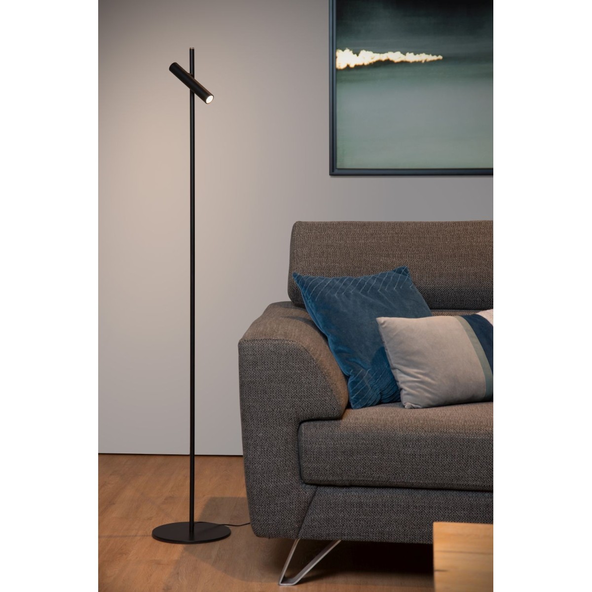 Lucide 79781/05/30 PHILON - Lampa podłogowa do czytania - 23 cm - LED Dim. - 1x4.5W 3000K - Czarna