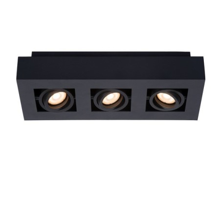 Lucide 09119/16/30 XIRAX - Reflektor sufitowy - LED Ściemnialny do ciepłego - GU10 - 3x5W 2200K-3000K - Czarny