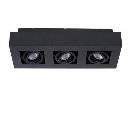 Lucide 09119/16/30 XIRAX - Reflektor sufitowy - LED Ściemnialny do ciepłego - GU10 - 3x5W 2200K-3000K - Czarny