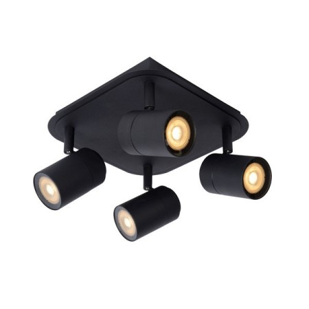 Lucide 26958/20/30 LENNERT - Reflektor sufitowy łazienkowy - LED ściemnialny - GU10 - 4x5W 3000K - IP44 - czarny