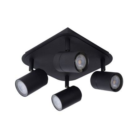 Lucide 26958/20/30 LENNERT - Reflektor sufitowy łazienkowy - LED ściemnialny - GU10 - 4x5W 3000K - IP44 - czarny