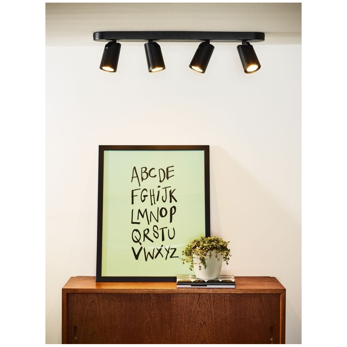 Lucide 23954/21/30 XYRUS - Reflektor sufitowy - LED Ściemnialny do ciepłego - GU10 - 4x5W 2200K-3000K - Czarny