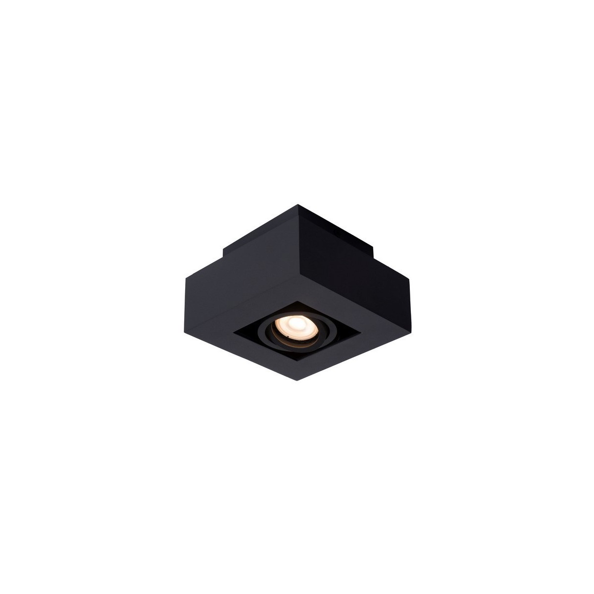 Lucide 09119/06/30 XIRAX - Reflektor sufitowy - LED Ściemnialny do ciepłego - GU10 - 1x5W 2200K-3000K - Czarny
