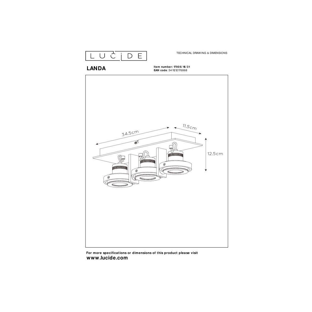 Lucide LANDA II 17906/16/31
