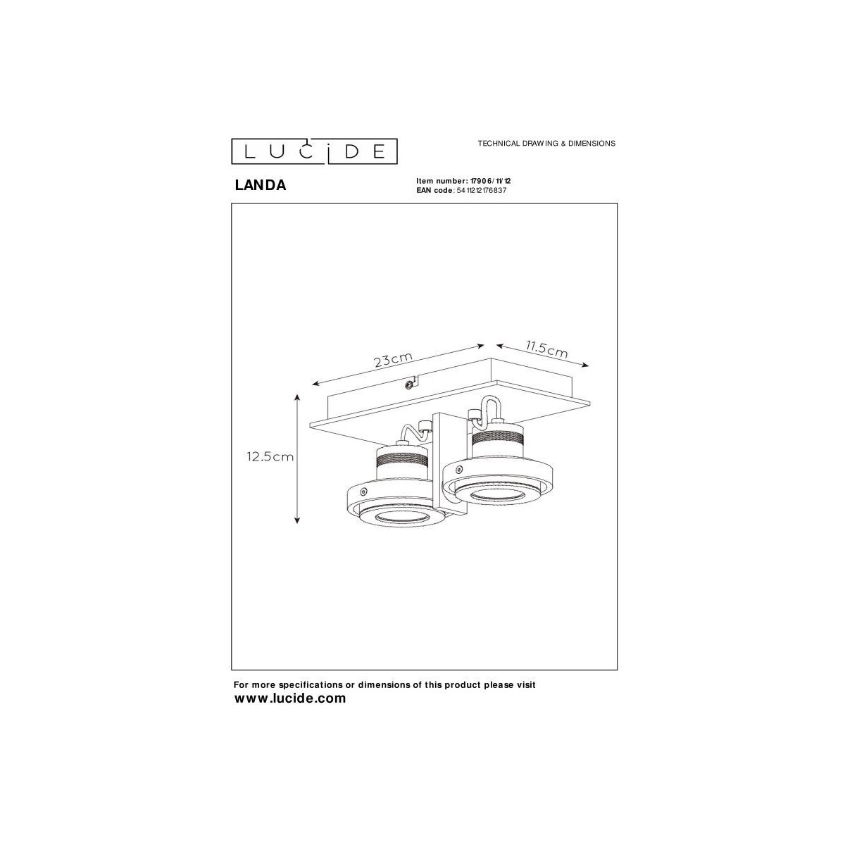 Lucide LANDA II 17906/11/12