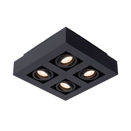 Lucide 09119/21/30 XIRAX - Reflektor sufitowy - LED Ściemnialny do ciepłego - GU10 - 4x5W 2200K-3000K - Czarny