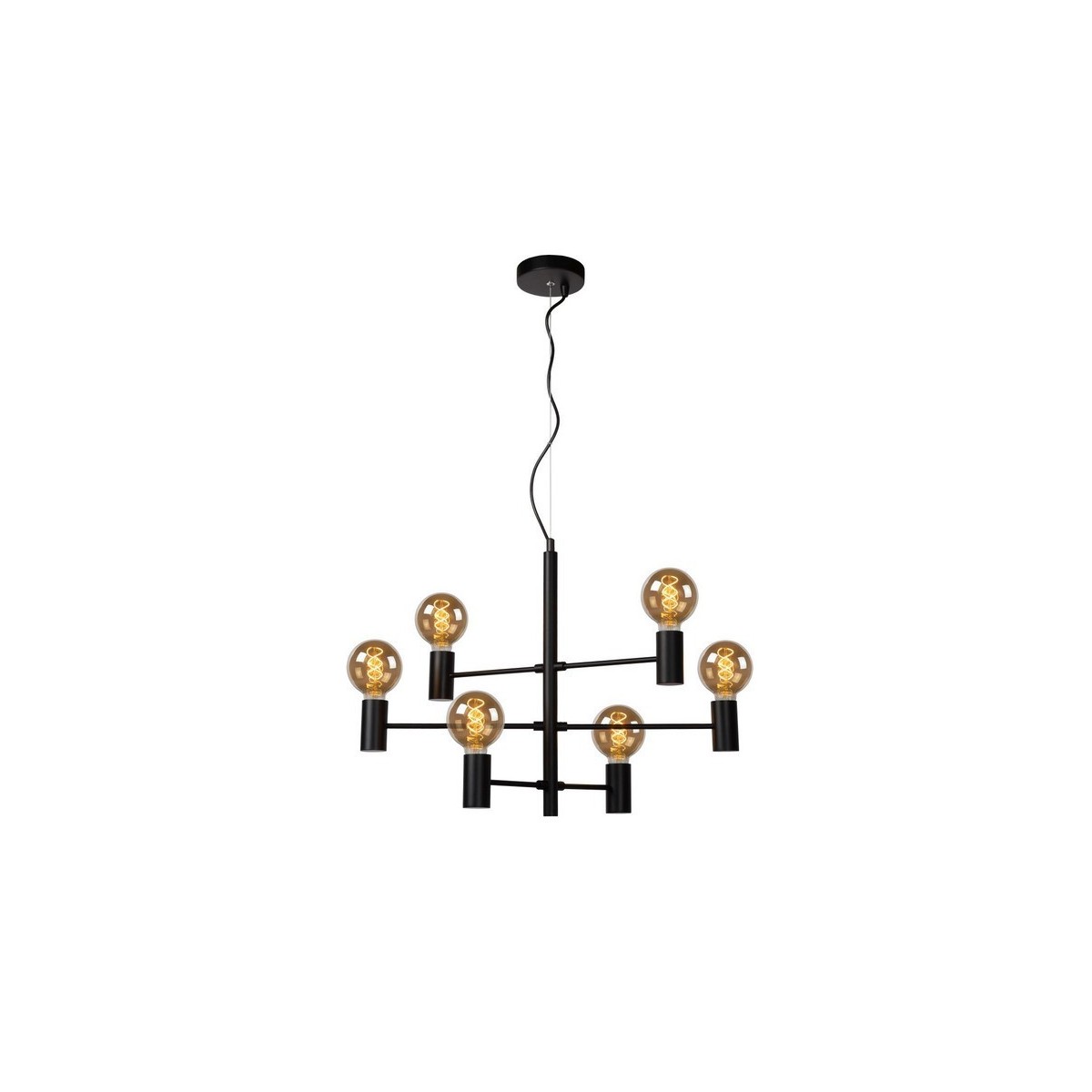 Lucide 21421/06/30 LEANNE - Lampa wisząca - 6xE27 - Czarna
